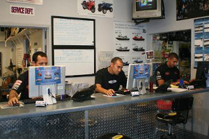 Staff working at computers